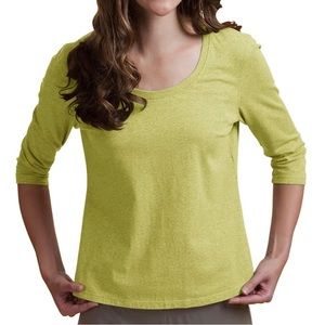 Neon Buddha Bright Green 3/4" Sleeve Ballet Top Shirt Cotton Knit